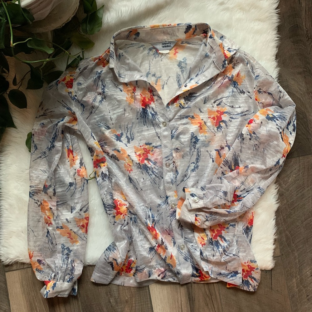 Vintage 70’s Wendy Winter sheer polyester shirt